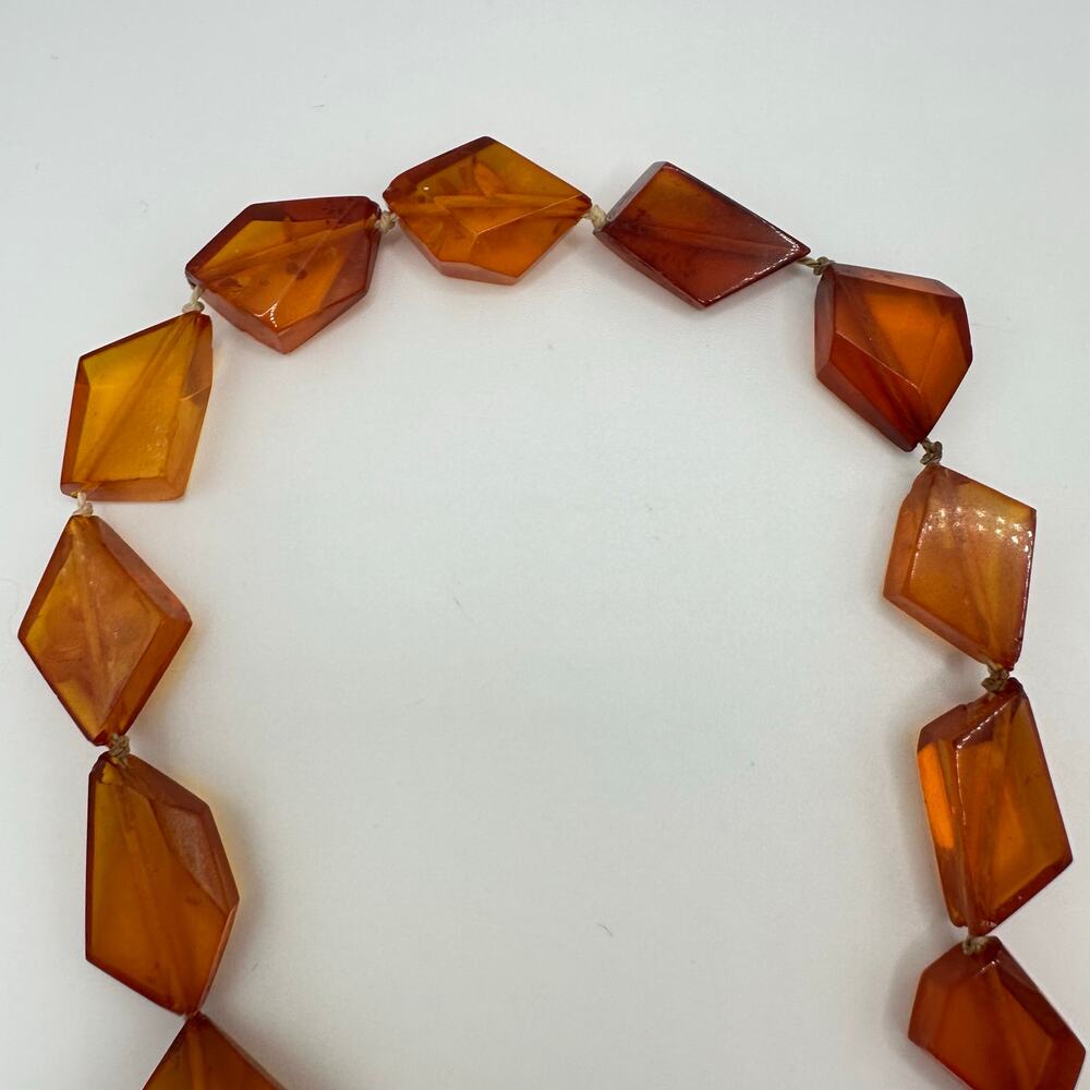 Vintage antique genuine Baltic amber graduated faceted beaded necklace 73.59g - Picture 6 of 9
